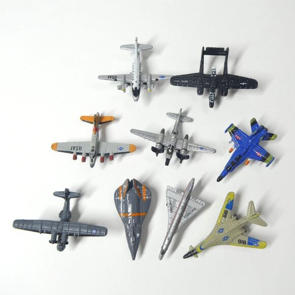 Micro Machines Lot Airplanes USAF Military Fighter Jet Planes 9 Vtg Toys Galoob - Picture 1 of 11